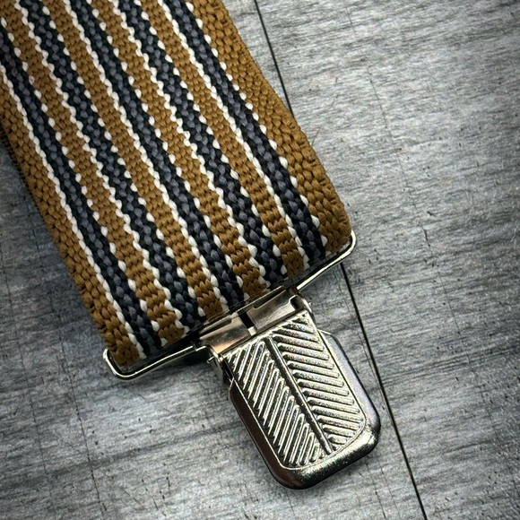 Unbranded X Back Clip Down Suspenders Braces Striped 2” Work Wear Adjustable - Picture 3 of 14